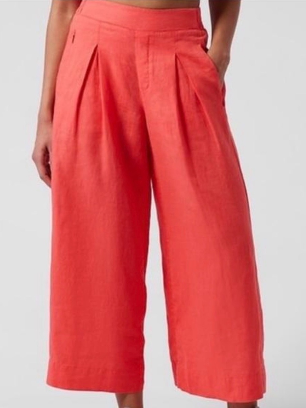 Athleta Playa Linen Wide Crop Pant Size 8